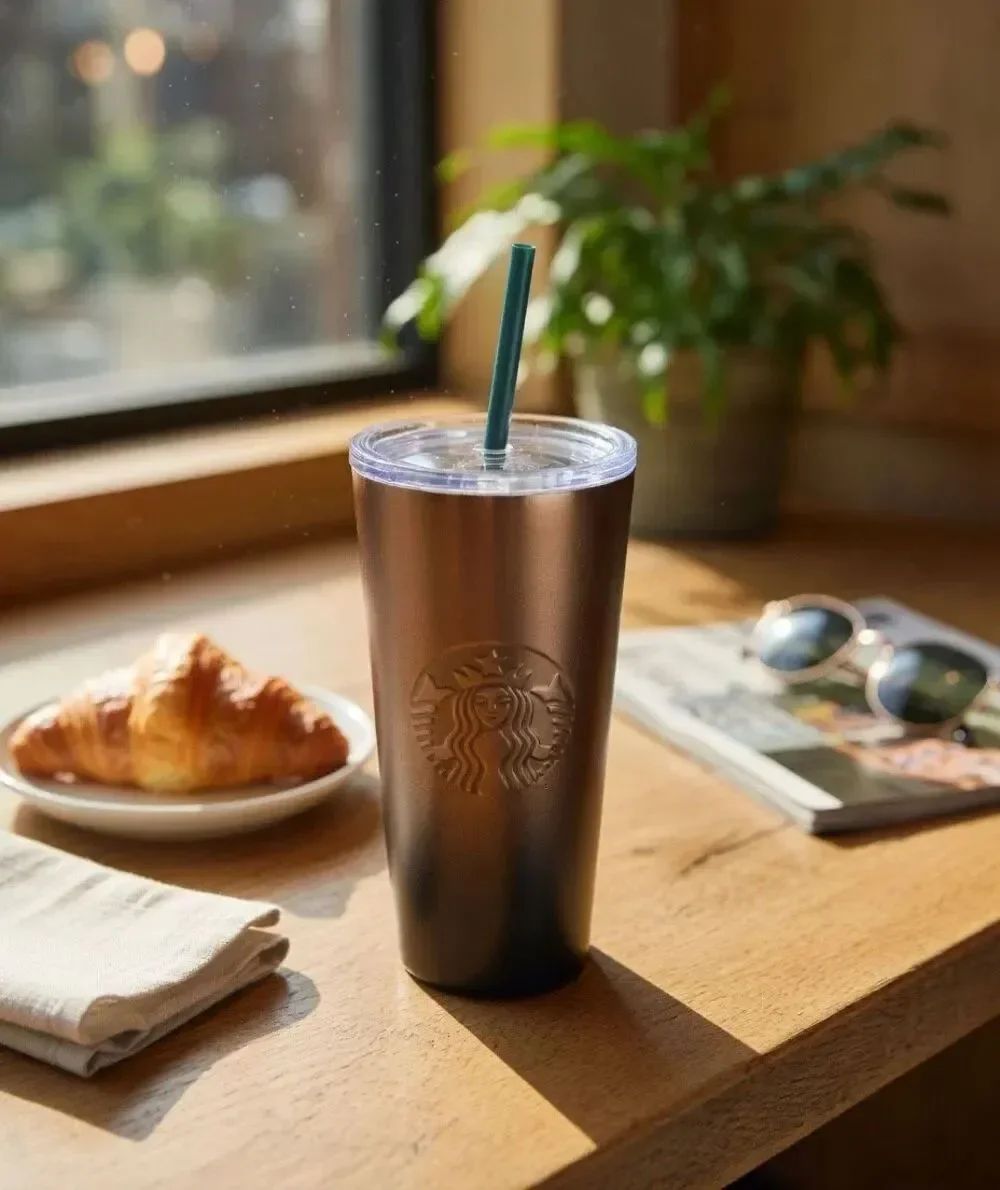 Starbucks Metal Ombré Venti, 24 Ounce Cup Copper/Emerald 2024